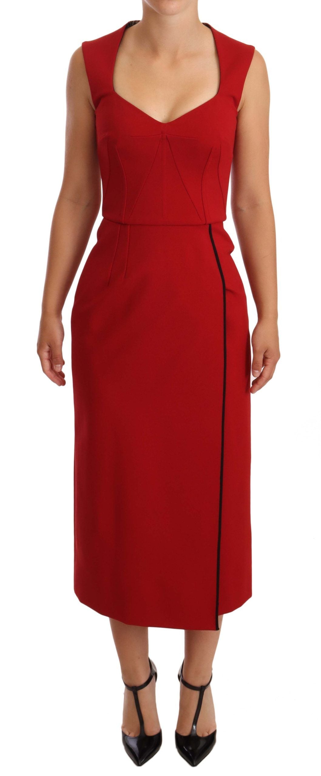 Elegantes Sweetheart Midikleid in Rot