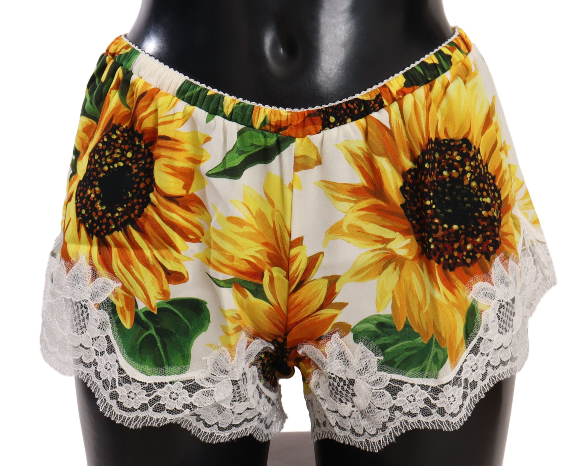 Dessous-Shorts mit Sonnenblumenspitze - Seidenmischung