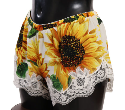 Dessous-Shorts mit Sonnenblumenspitze - Seidenmischung