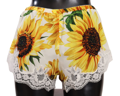Dessous-Shorts mit Sonnenblumenspitze - Seidenmischung