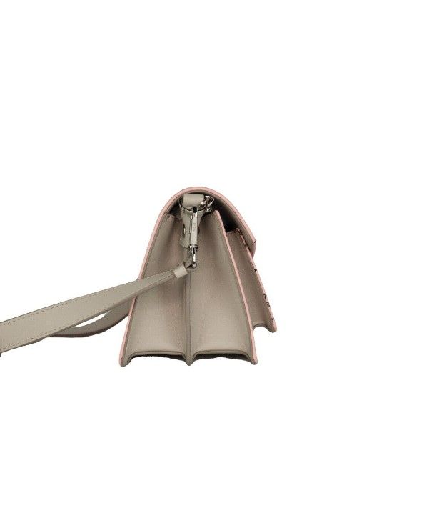 Signature – Mini-Crossbody-Handtasche aus weichem rosa Leder mit Diamant-Logo und Klappverschluss