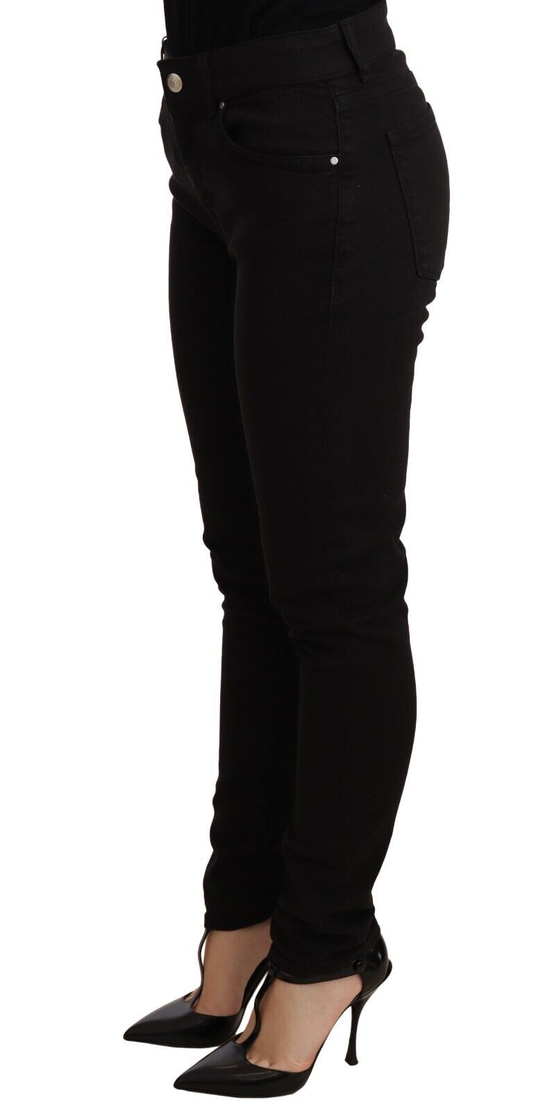 Elegante Slim-Fit-Skinny-Jeans in Schwarz