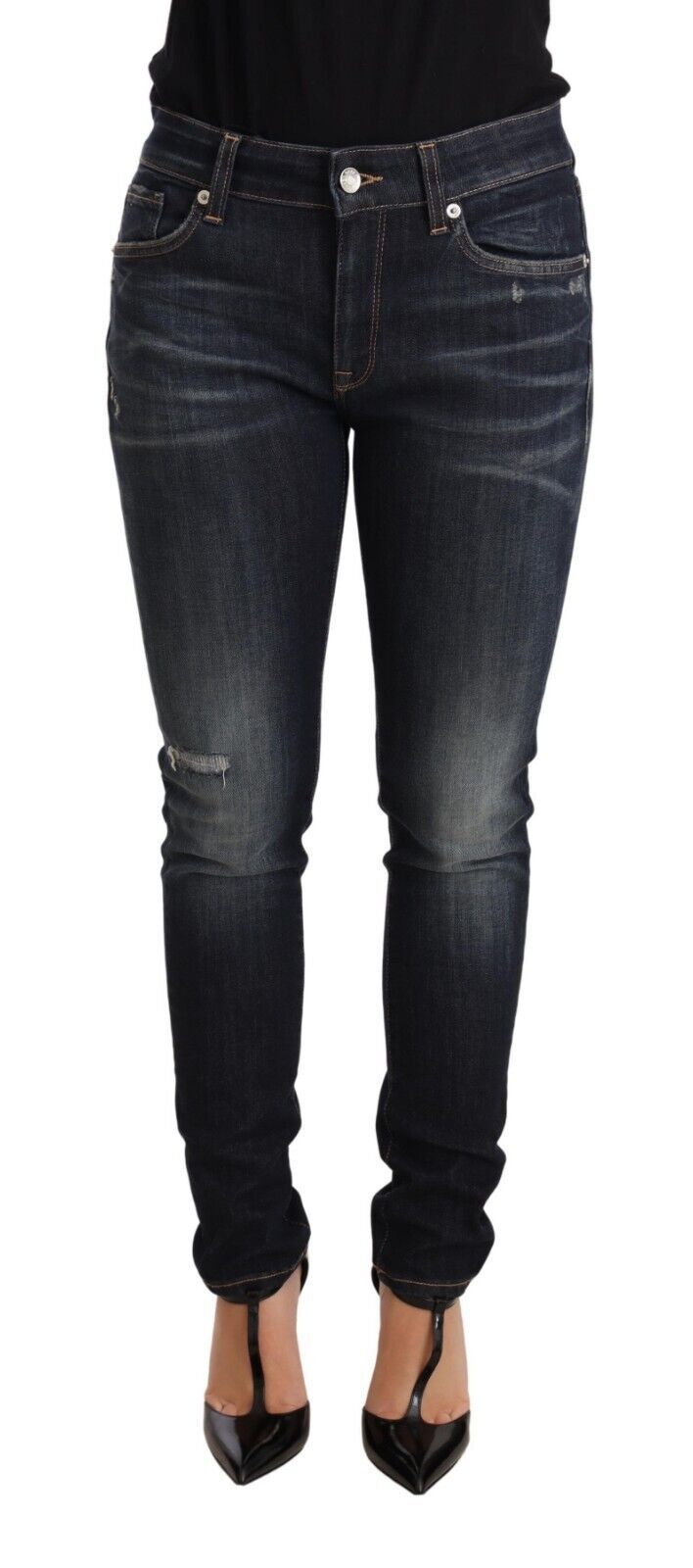 Schicke blaue Slim-Skinny-Jeans
