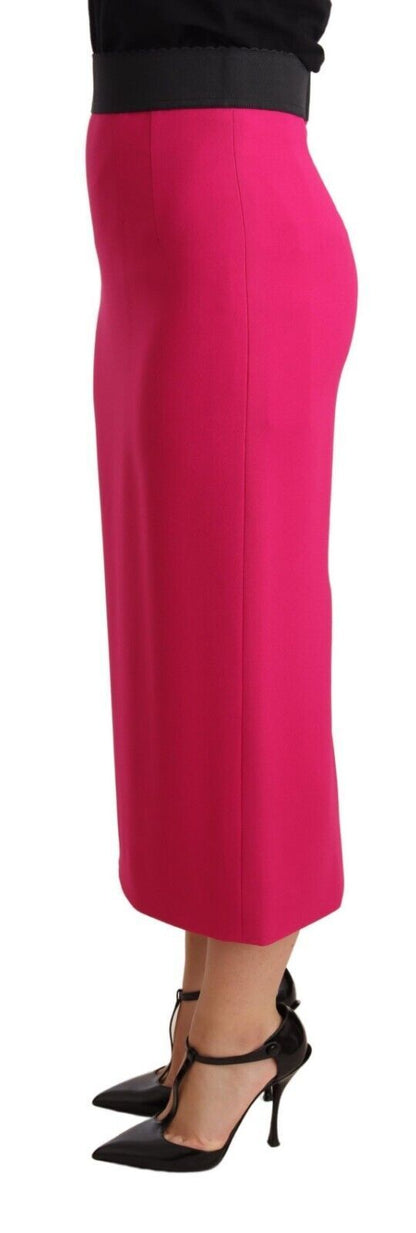Eleganter High-Waist-Bleistiftrock in Pink