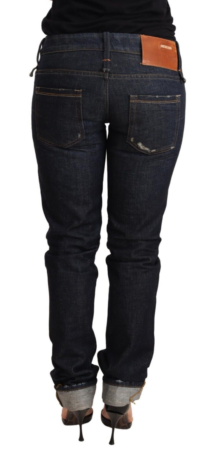 Elegante Skinny Jeans mit niedriger Taille in Dunkelblau