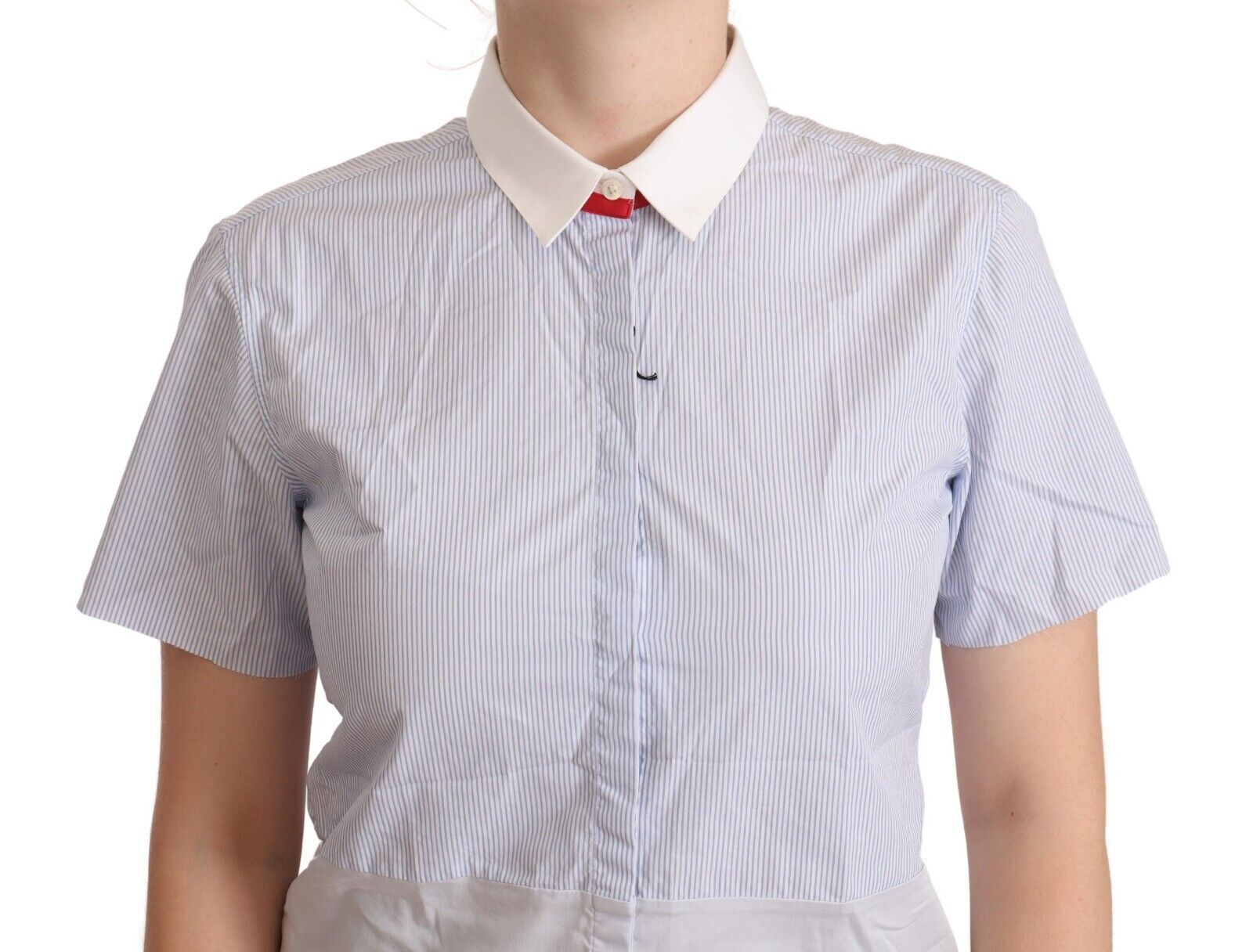 Schickes hellblaues Poloshirt aus polierter Baumwolle