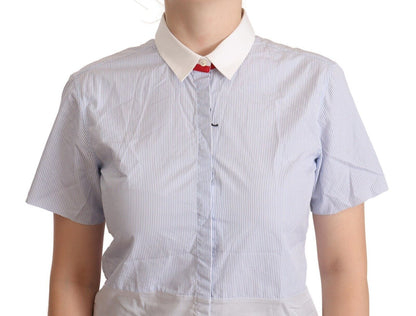 Schickes hellblaues Poloshirt aus polierter Baumwolle