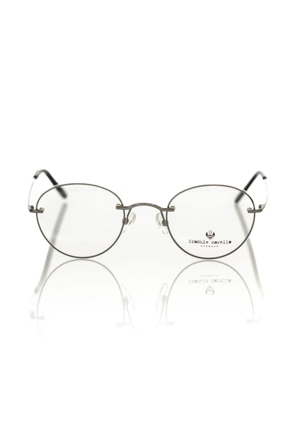 Gray Metallic Unisex Eyeglass Frame