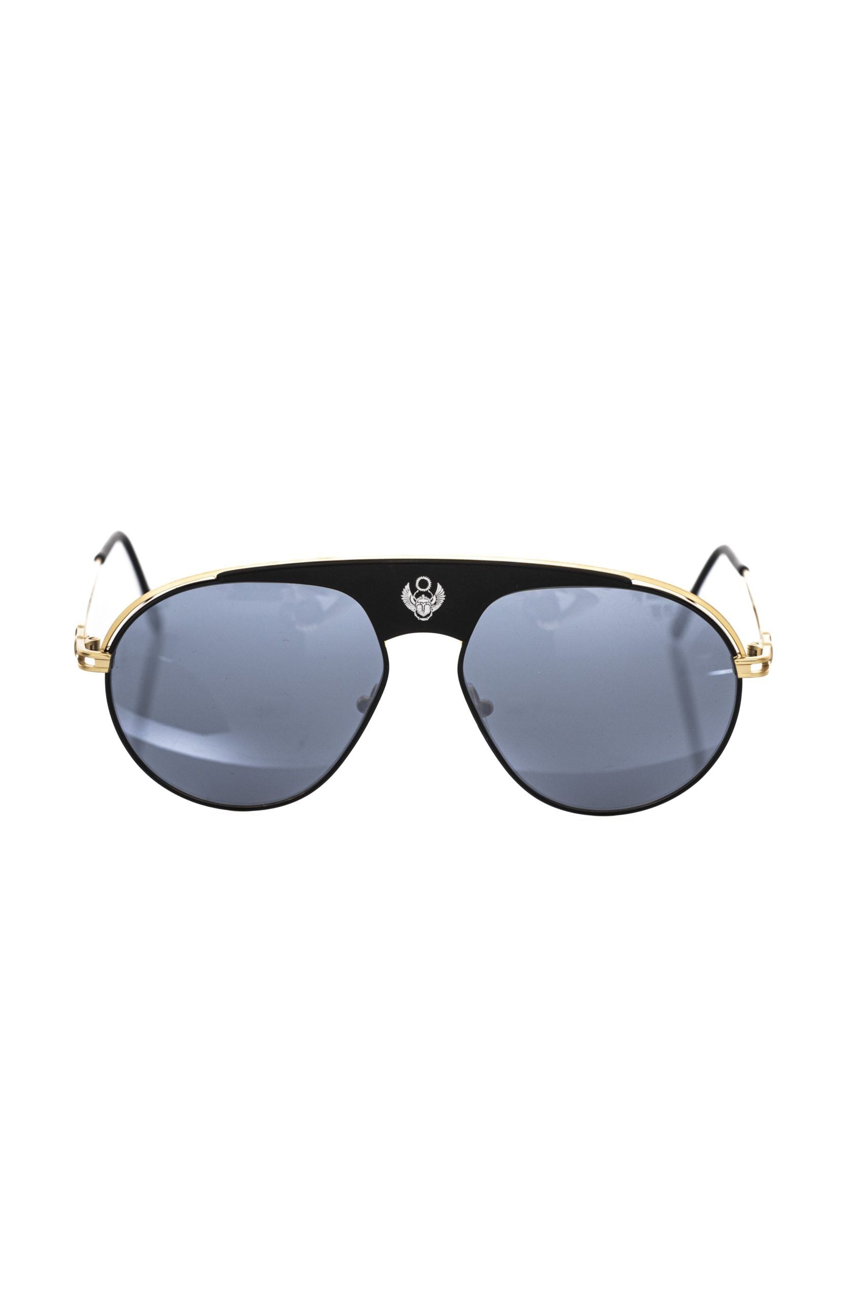 Schwarze Metallic-Sonnenbrille für Herren