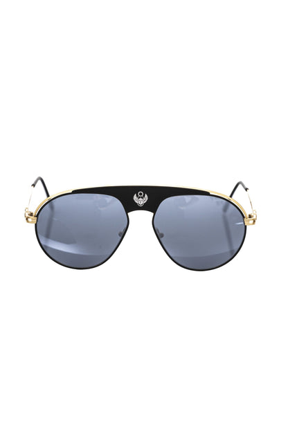 Schwarze Metallic-Sonnenbrille für Herren