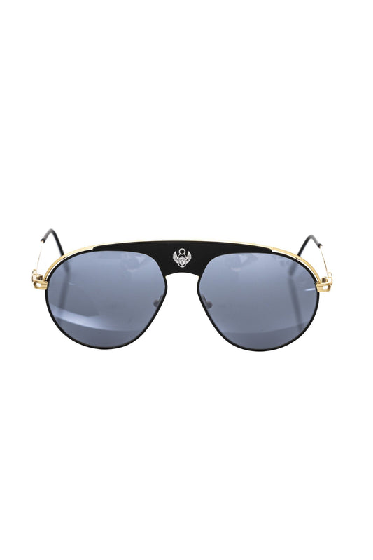Schwarze Metallic-Sonnenbrille für Herren