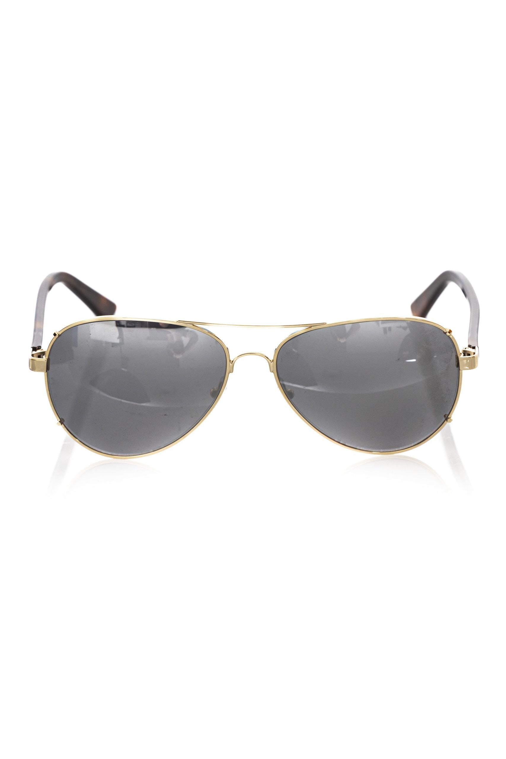 Sonnenbrille aus goldfarbener Metallicfaser für Herren
