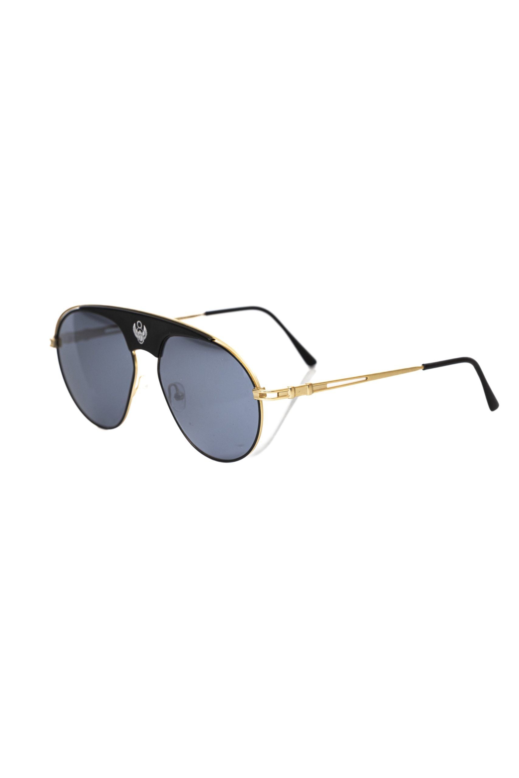 Schwarze Metallic-Sonnenbrille für Herren