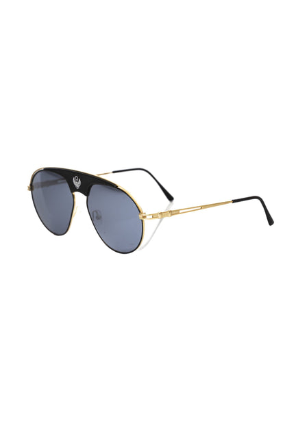 Schwarze Metallic-Sonnenbrille für Herren