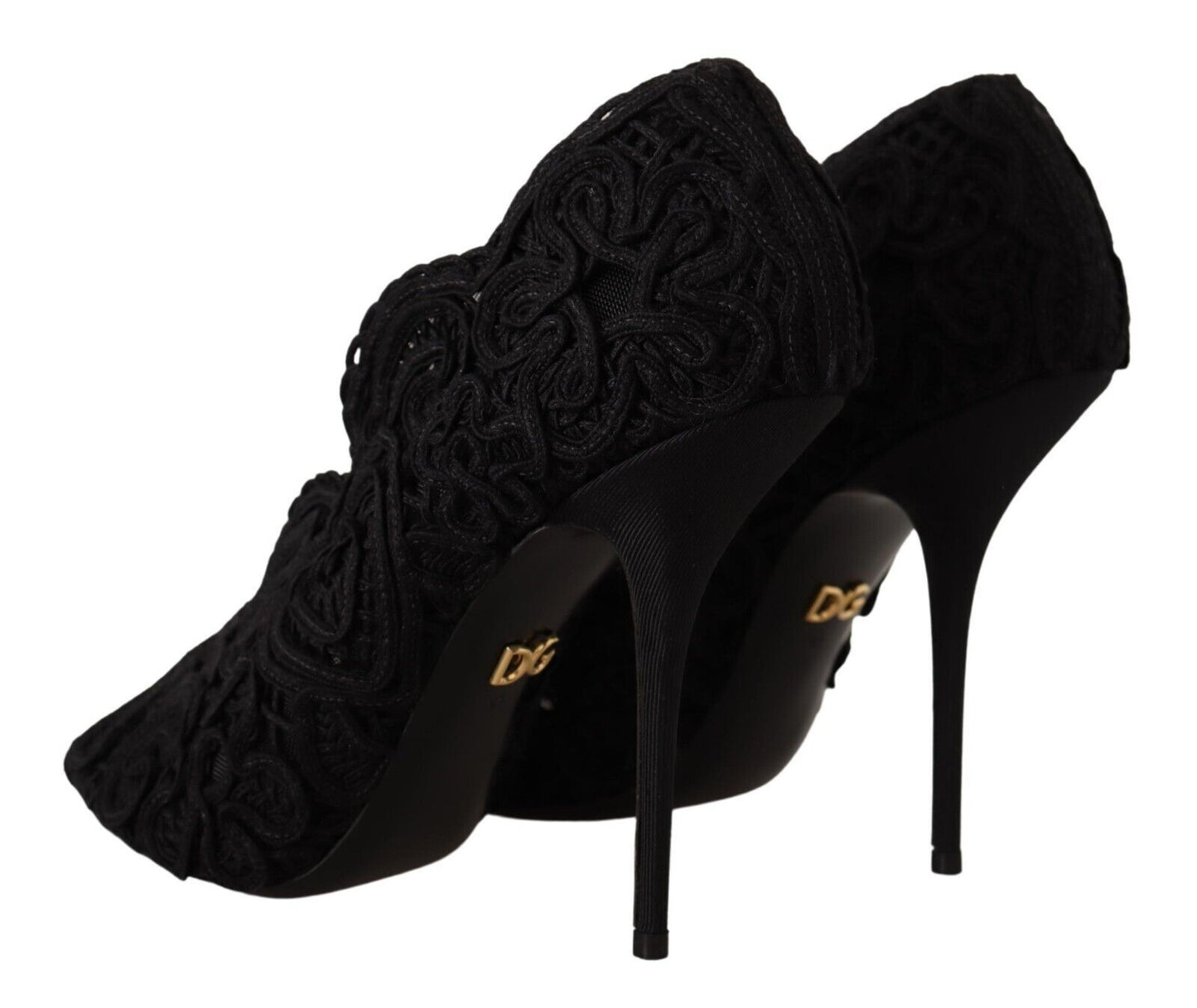 Elegante schwarze Stilettos aus Spitze