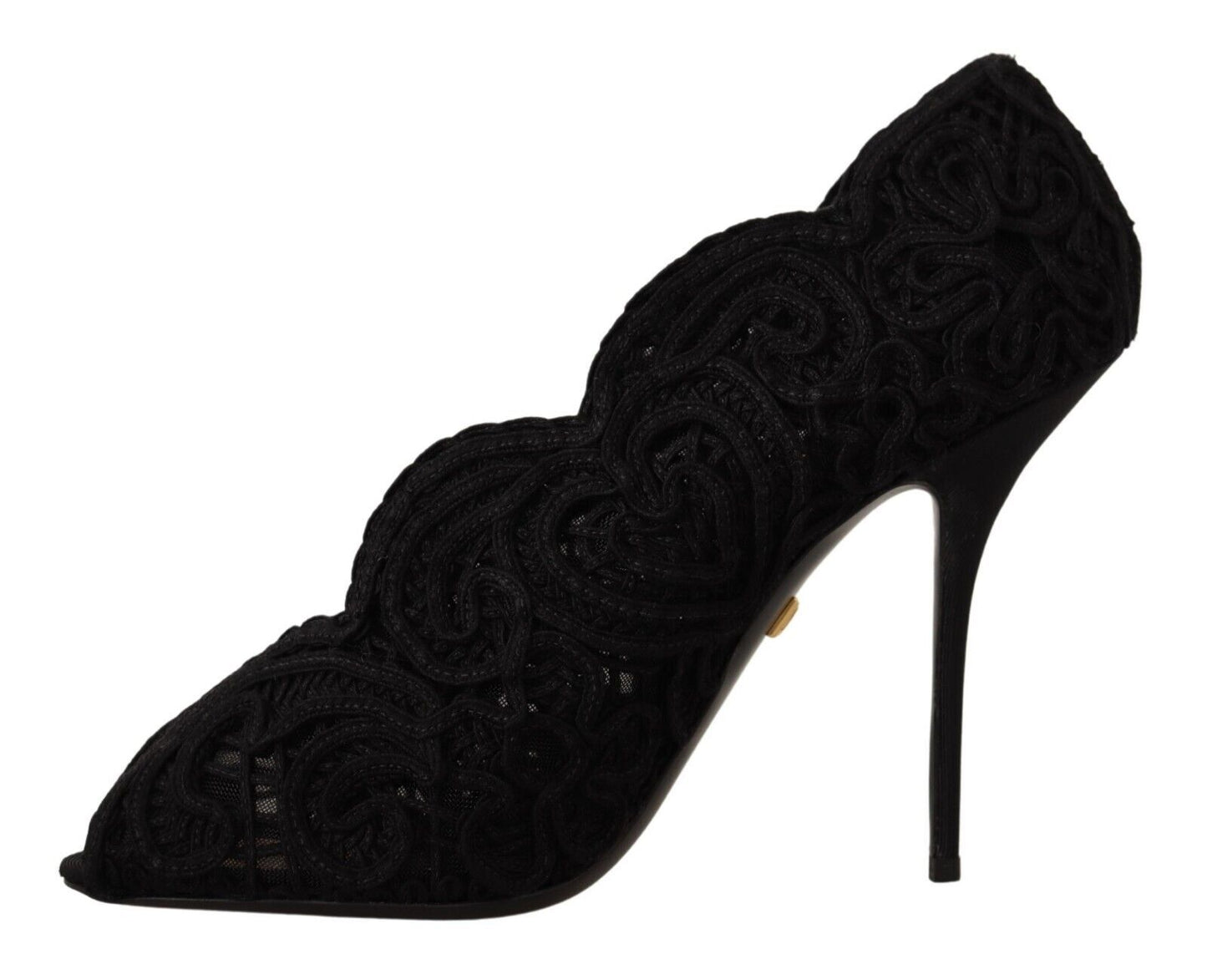 Elegante schwarze Stilettos aus Spitze