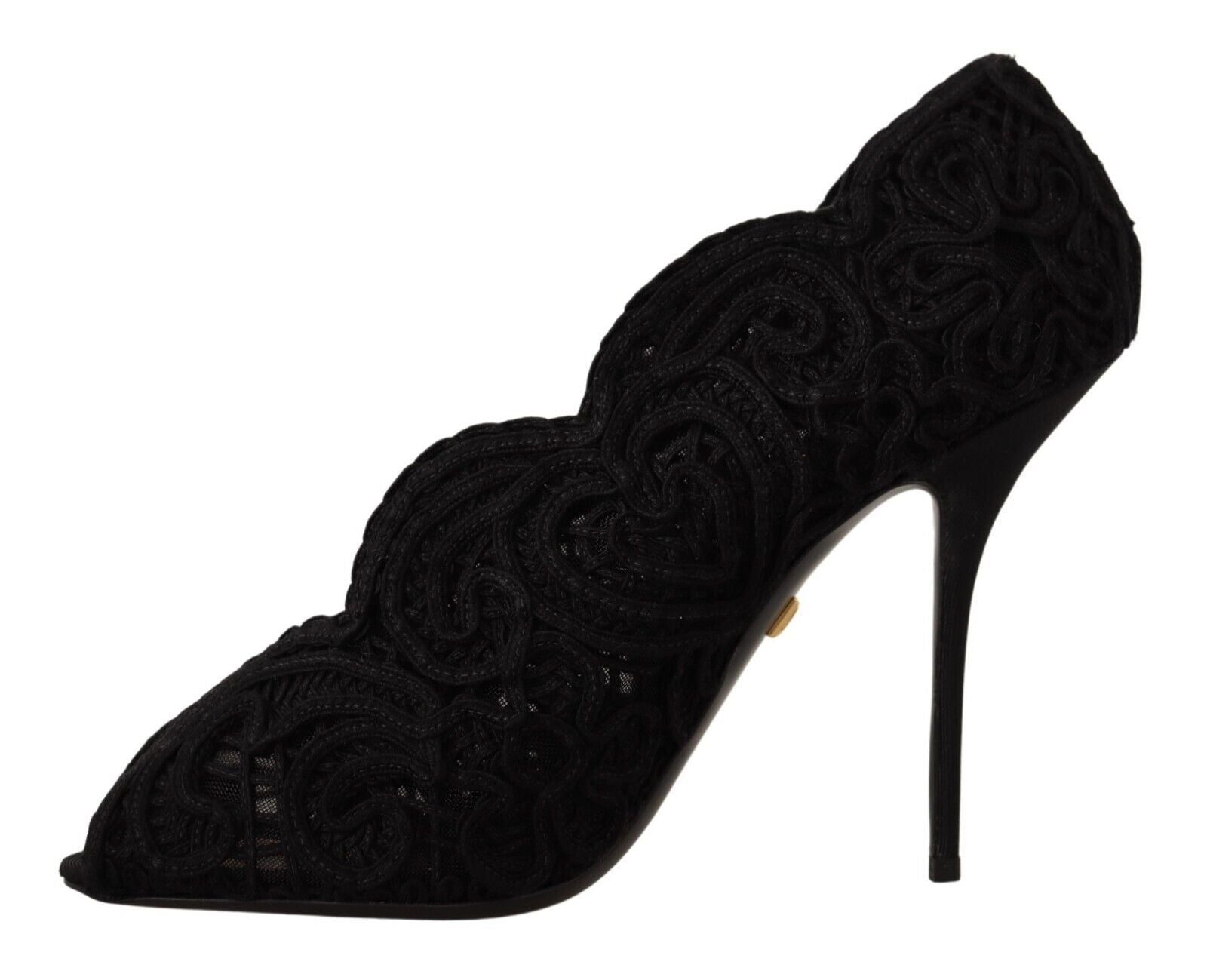 Elegante schwarze Stilettos aus Spitze