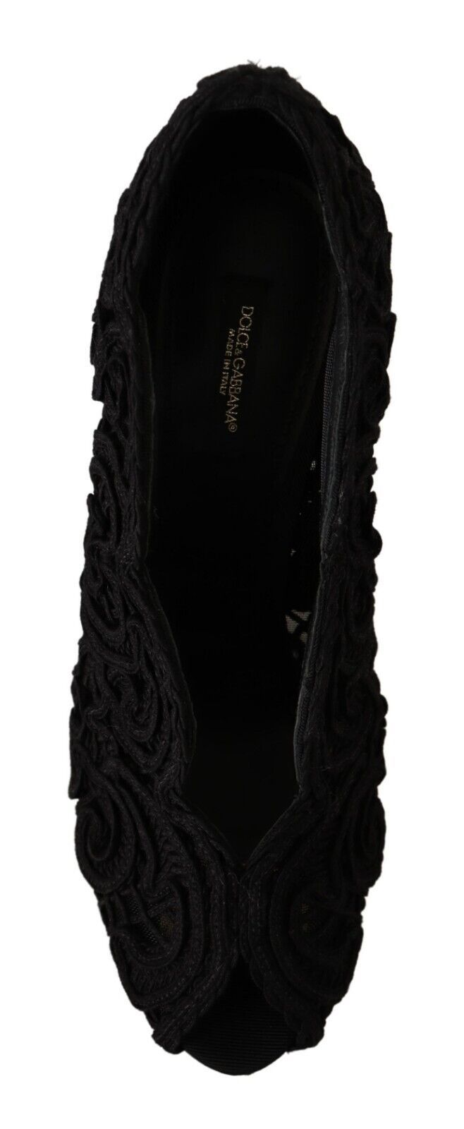 Elegante schwarze Stilettos aus Spitze