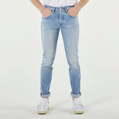 Light Blue Cotton Men Jeans
