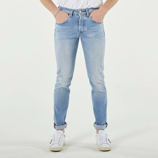 Light Blue Cotton Men Jeans