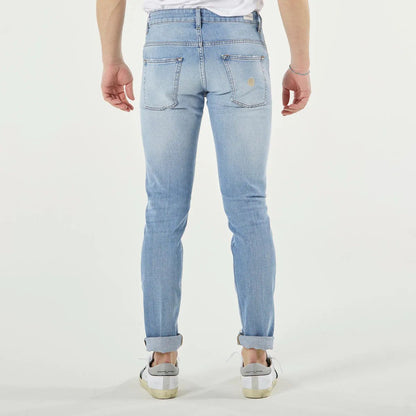 Light Blue Cotton Men Jeans