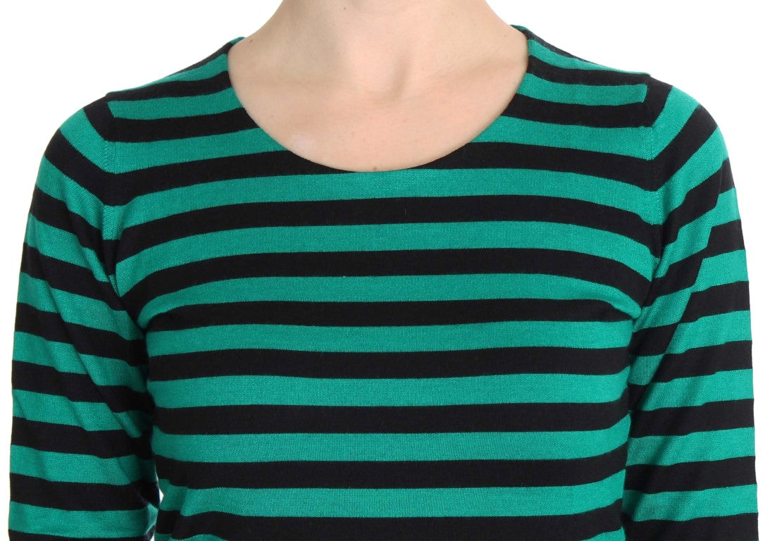 Eleganter gestreifter Pullover aus Kaschmir und Seide