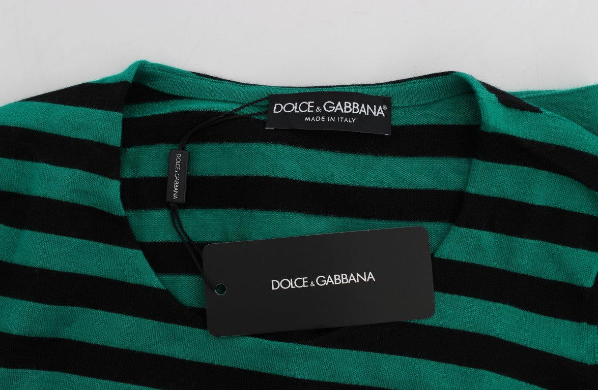 Eleganter gestreifter Pullover aus Kaschmir und Seide