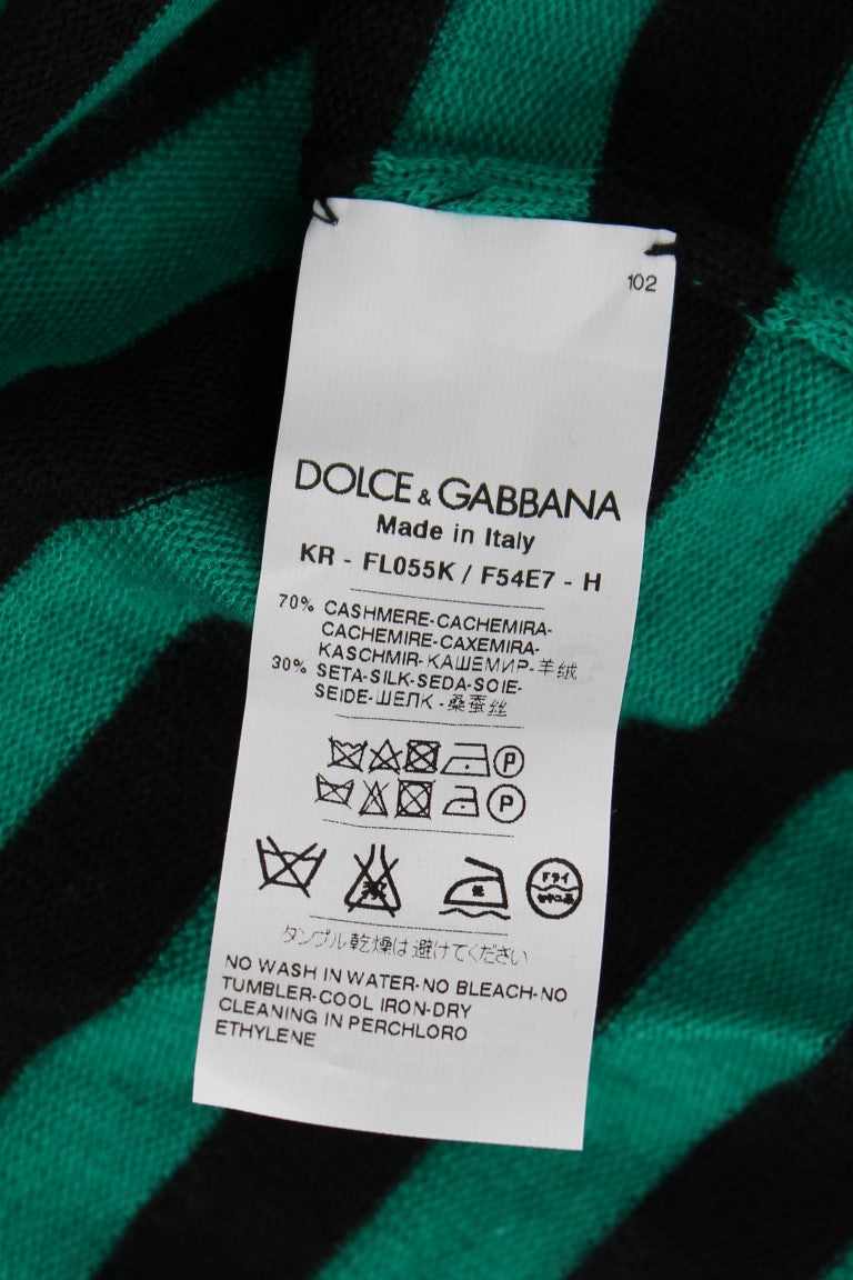Eleganter gestreifter Pullover aus Kaschmir und Seide