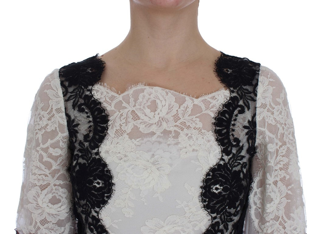 Maxikleid aus Seidenmischung mit floraler Spitze