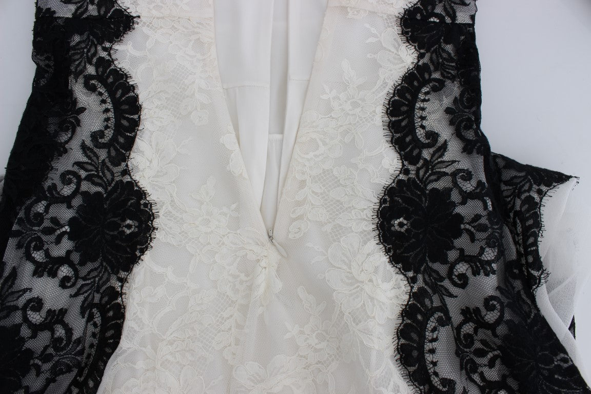 Maxikleid aus Seidenmischung mit floraler Spitze