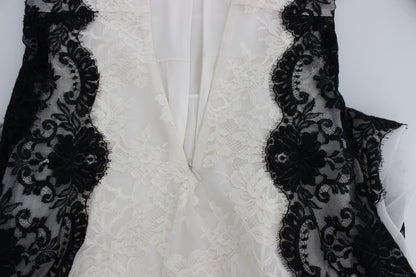 Maxikleid aus Seidenmischung mit floraler Spitze