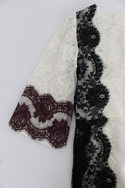 Maxikleid aus Seidenmischung mit floraler Spitze