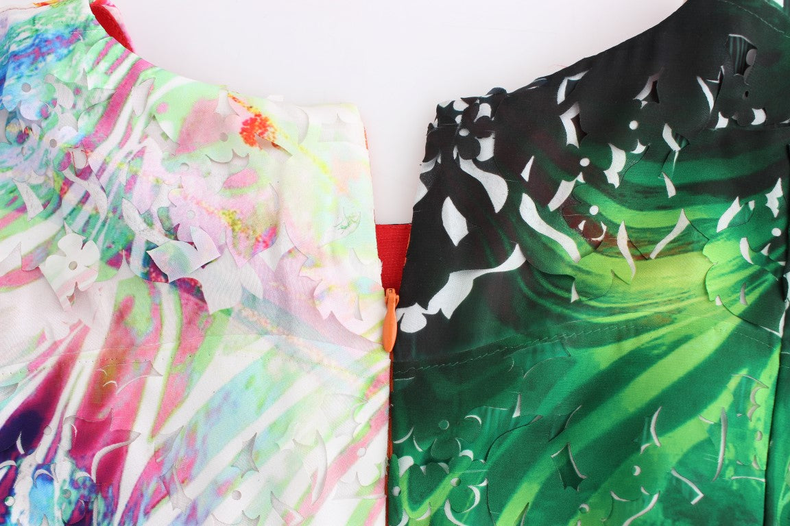 Mehrfarbiges Etuikleid – Kunstvolle Eleganz