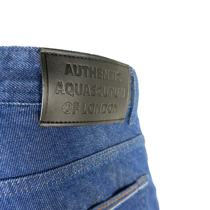 Dark Blue Cotton Men Jeans with Five-Pocket Design