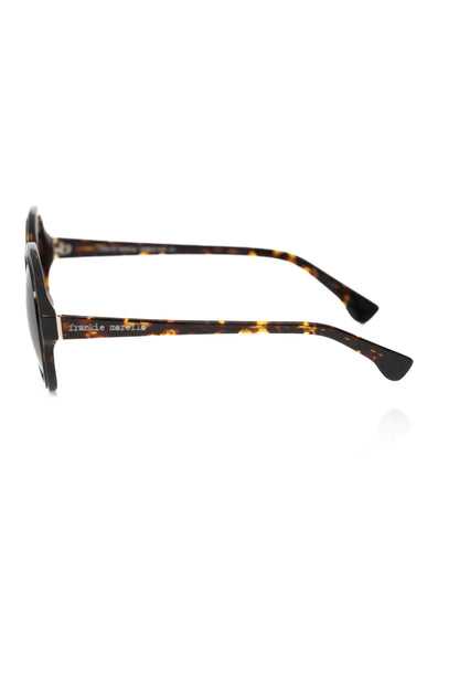 Chic Black Turtle Pattern Round Sunglasses