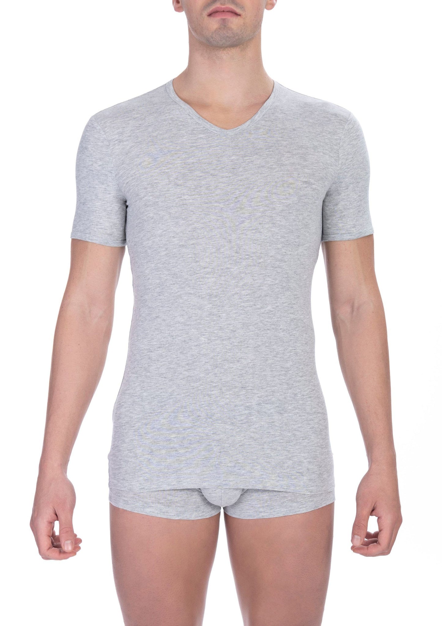 Graues Baumwoll-T-Shirt für Herren