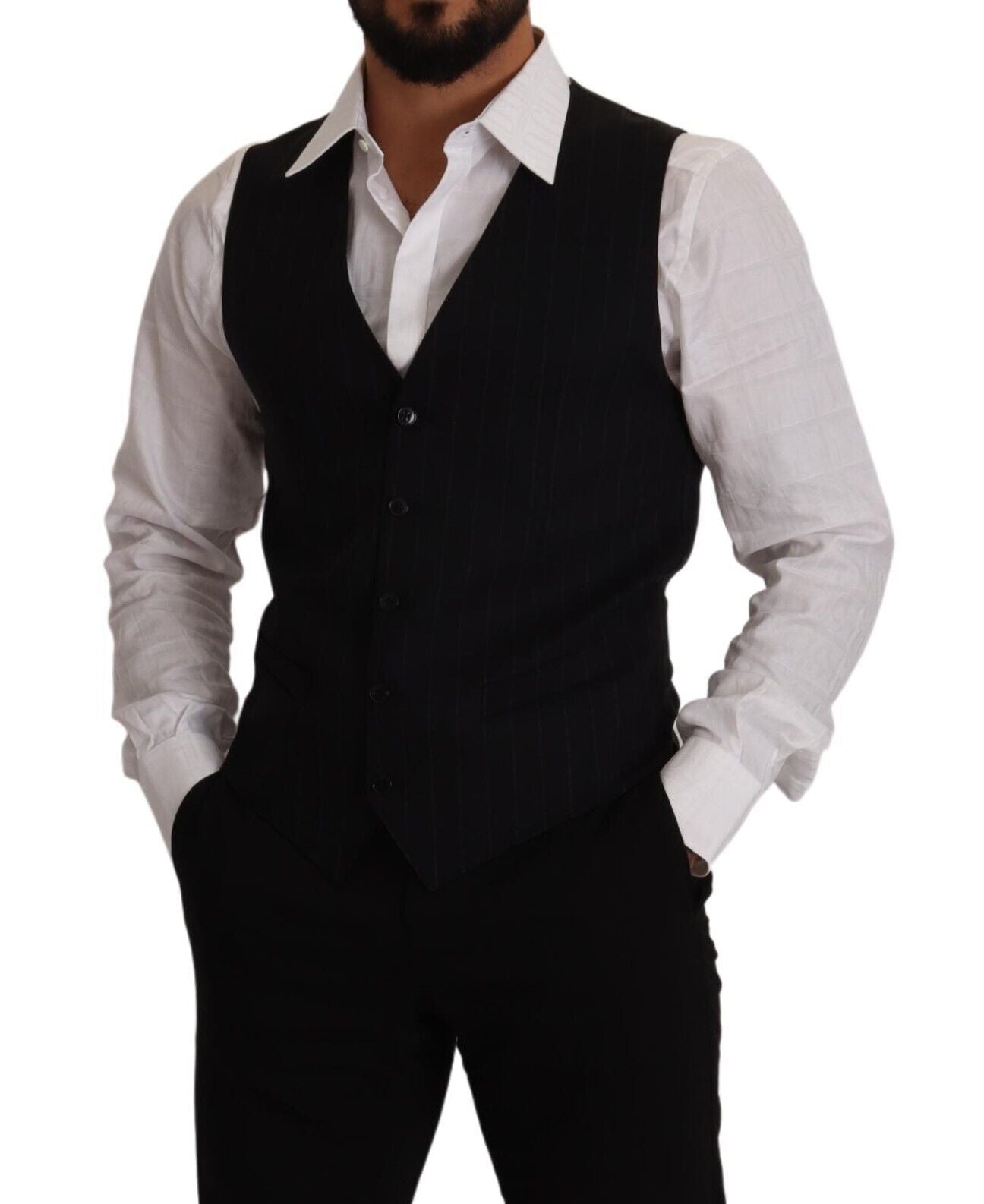 Elegante blau gestreifte Weste