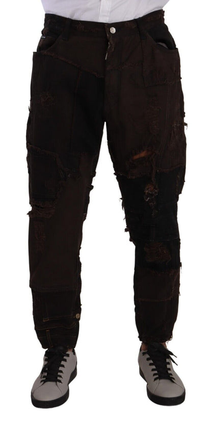Elegante Distressed Patchwork-Jeans