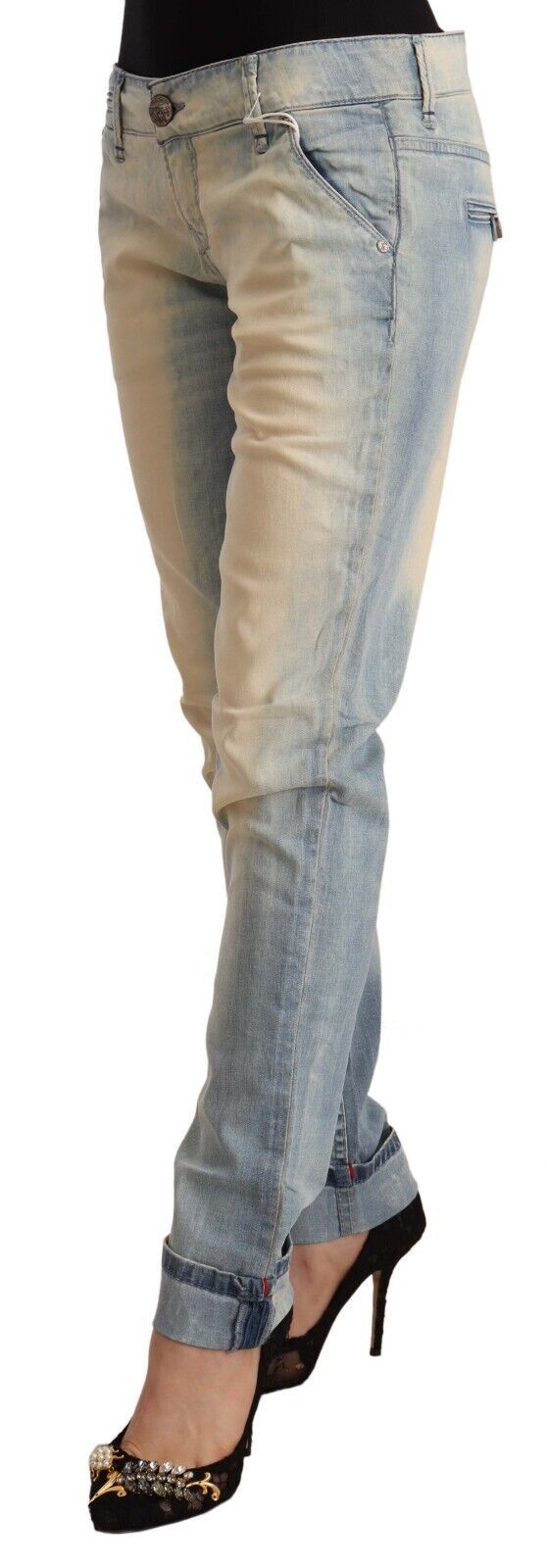 Schicke hellblaue Skinny-Jeans aus Baumwolle