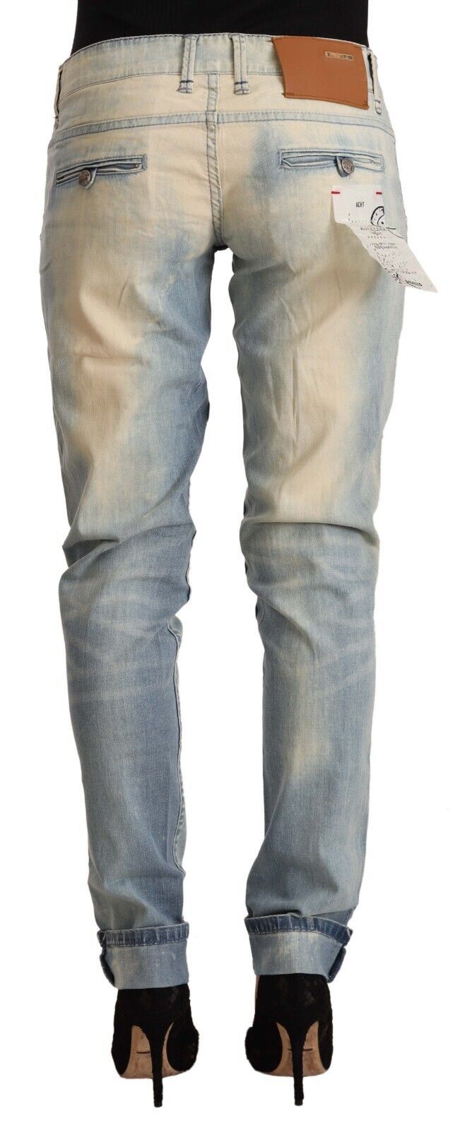 Schicke hellblaue Skinny-Jeans aus Baumwolle