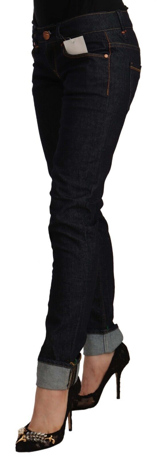 Schicke Skinny Jeans mit niedriger Taille in Schwarz