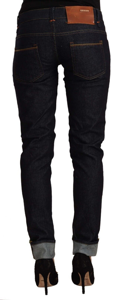 Schicke Skinny Jeans mit niedriger Taille in Schwarz