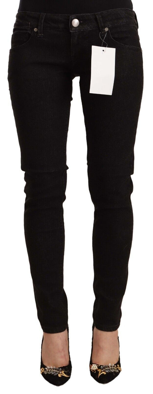 Elegante Skinny Jeans mit niedriger Taille in Schwarz