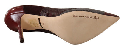 Mehrfarbige Pumps aus exotischem Leder