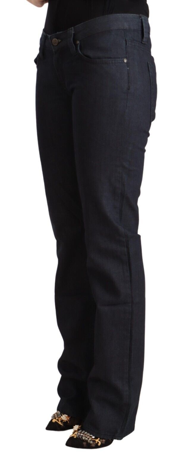 Schicker dunkelblauer gerader Denim mit niedriger Taille