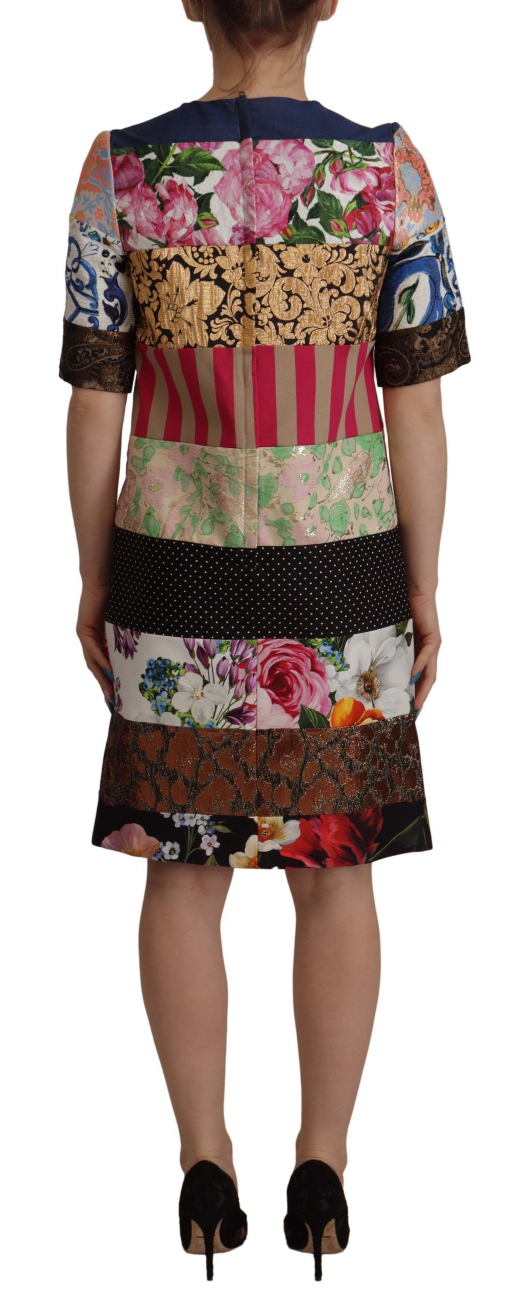Patchwork-Etui-Minikleid - Multicolor Elegance