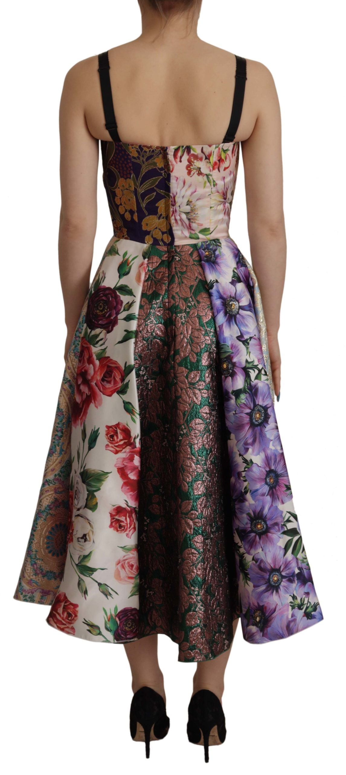 Elegantes Patchwork-Kleid aus Seidenmischung