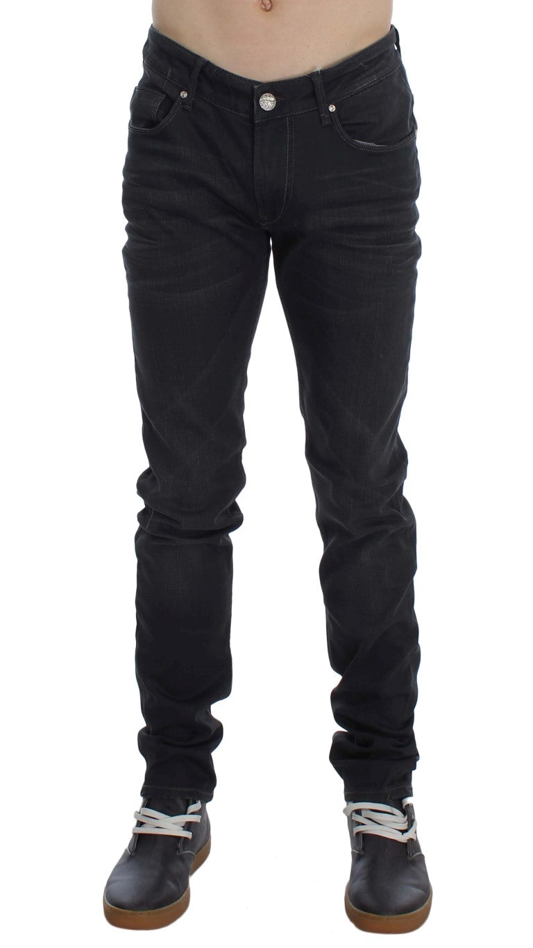 Eleganter grauer Slim Fit Premium Denim für Herren