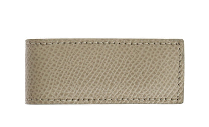 Elegante Geldscheinklammer aus beigefarbenem Leder