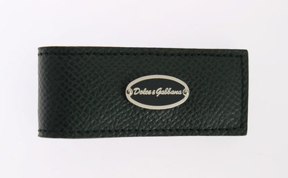 Elegante Geldscheinklammer aus grünem Leder